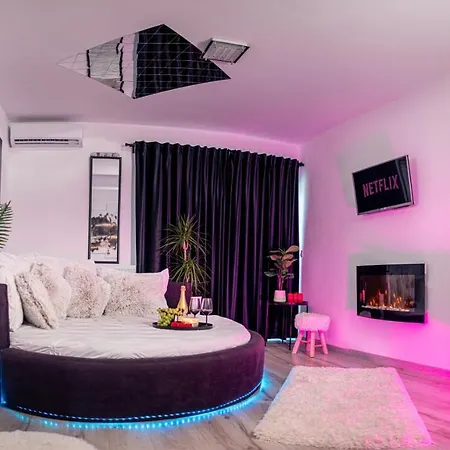 Modern Space Semineu Pat Rotund Apartment *