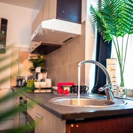 Modern Space Semineu Pat Rotund Apartment