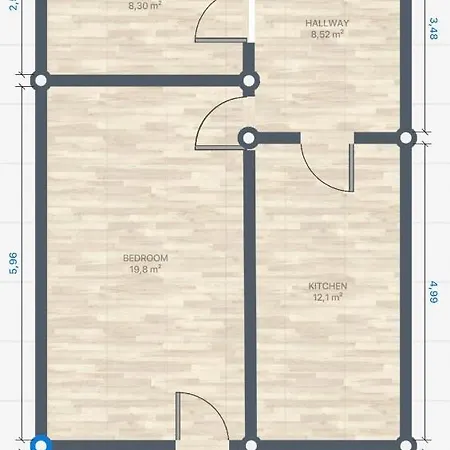 Apartment Modern Space Semineu Pat Rotund
