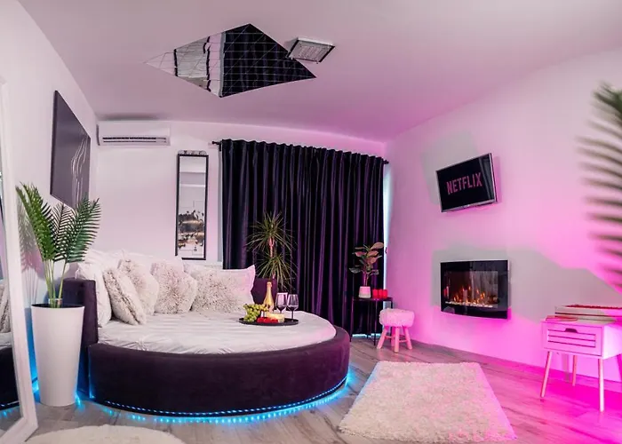 Modern Space Semineu Pat Rotund Apartament *