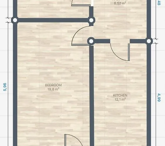 Apartament Modern Space Semineu Pat Rotund